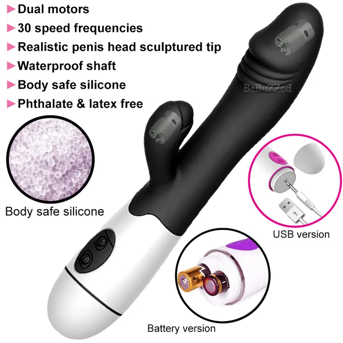 30 Speed G Spot Rabbit Vibrator Dildo Vaginal Clitoral Stimulator Female Sex Toy | BeBuZZed Female Sex Toys