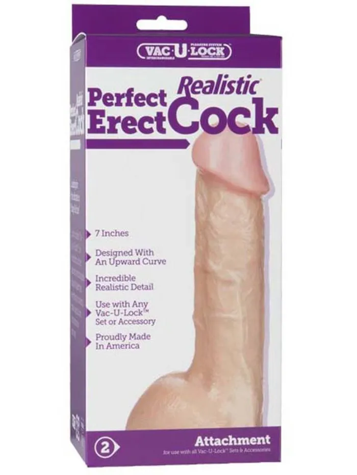 7inch 178cm Perfect Real Erect Vac U Lock Cock Vanilla Doc Johnson Dildos