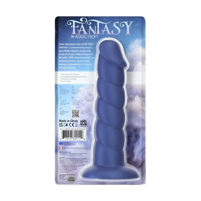 Addiction Dildos Unicorn Dildo 8in Blue