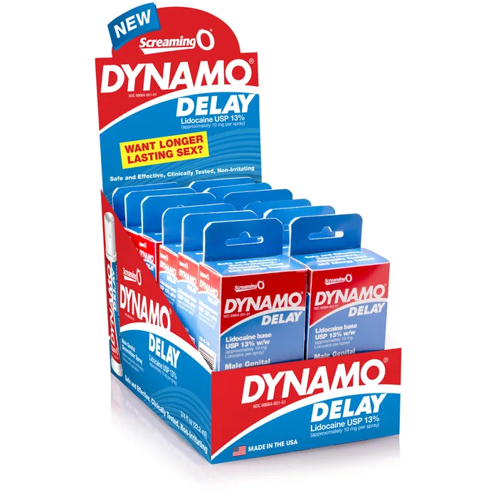Dynamo Delay Spray 12 Count Display Screaming O Female Sex Toys