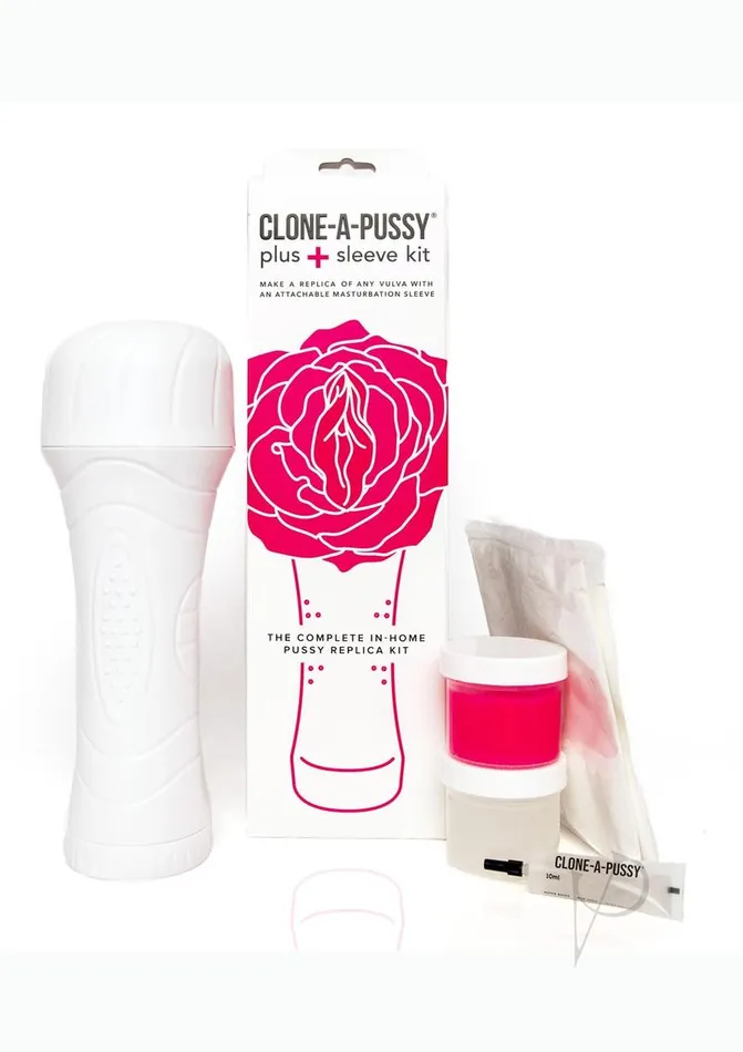 ECN Male Sex Toys CloneAPussy Plus Sleeve Silicone Vulva Molding Kit with Attachable Sleeve Hot Pink