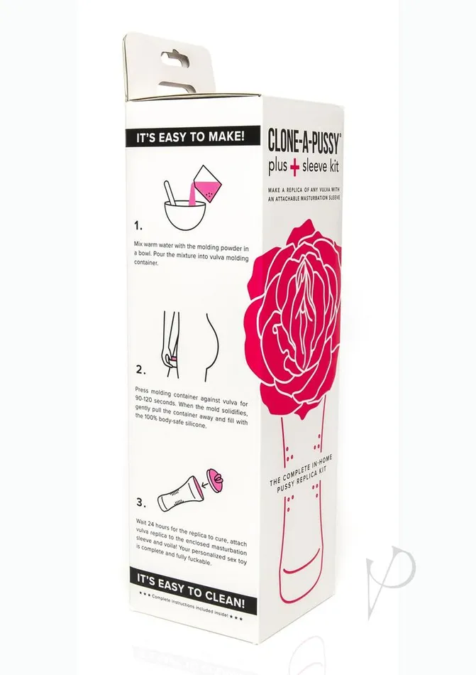 ECN Male Sex Toys | Clone-A-Pussy Plus Sleeve Silicone Vulva Molding Kit with Attachable Sleeve - Hot Pink