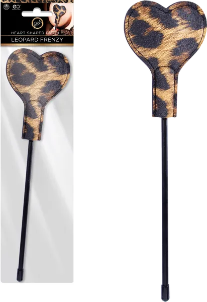 Excellent Power Anal Leopard Frenzy Heart Shaped Paddle