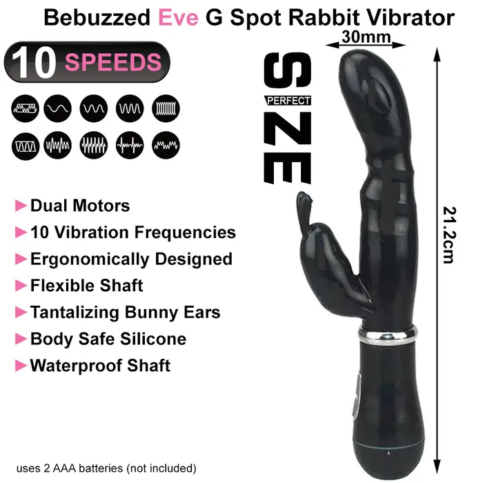 Female Sex Toys | BeBuZZed Bebuzzed Eve G-Spot Rabbit Vibrator Battery Powered Yellow