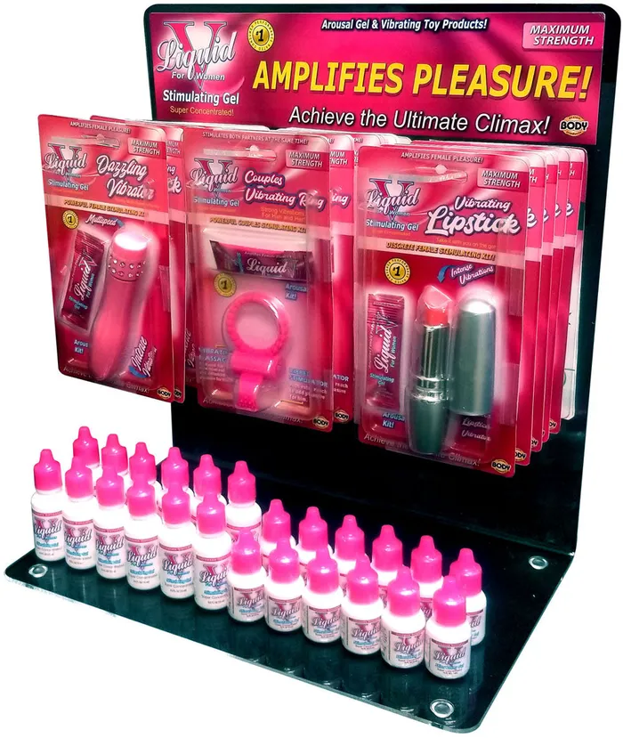 Female Sex Toys Body Action Liquid v Vibrating Acrylic Display