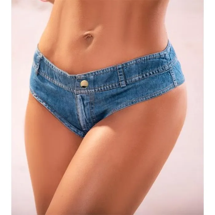 Female Sex Toys Mapale Chambray Micro Mini Shorts