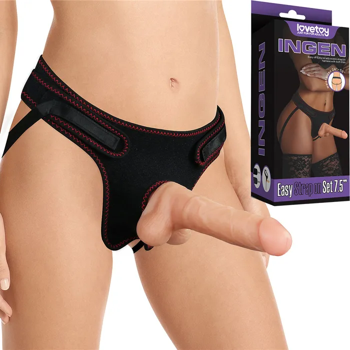 Lovetoy Female Sex Toys Lovetoy Ingen Easy Strap On Set 75 Dildo Harness Set Couples Dong Unisex