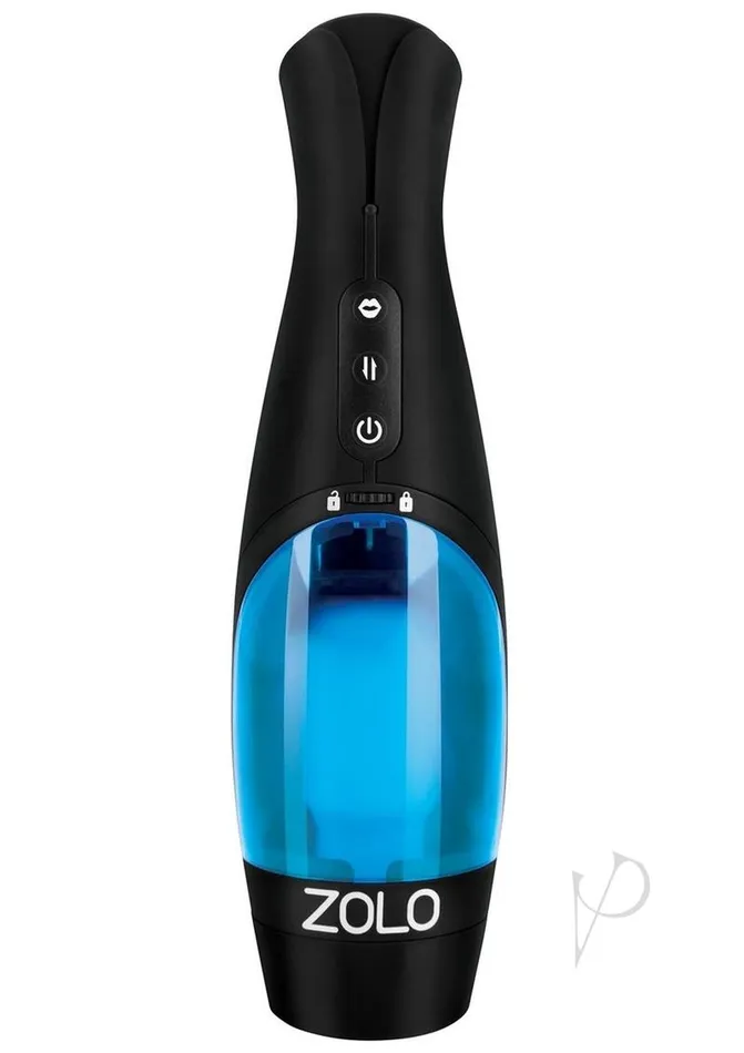 Male Sex Toys | ECN ZOLO Thrustbuster Rechargeable Vibrating Masturbator - Pussy - Blue/Black