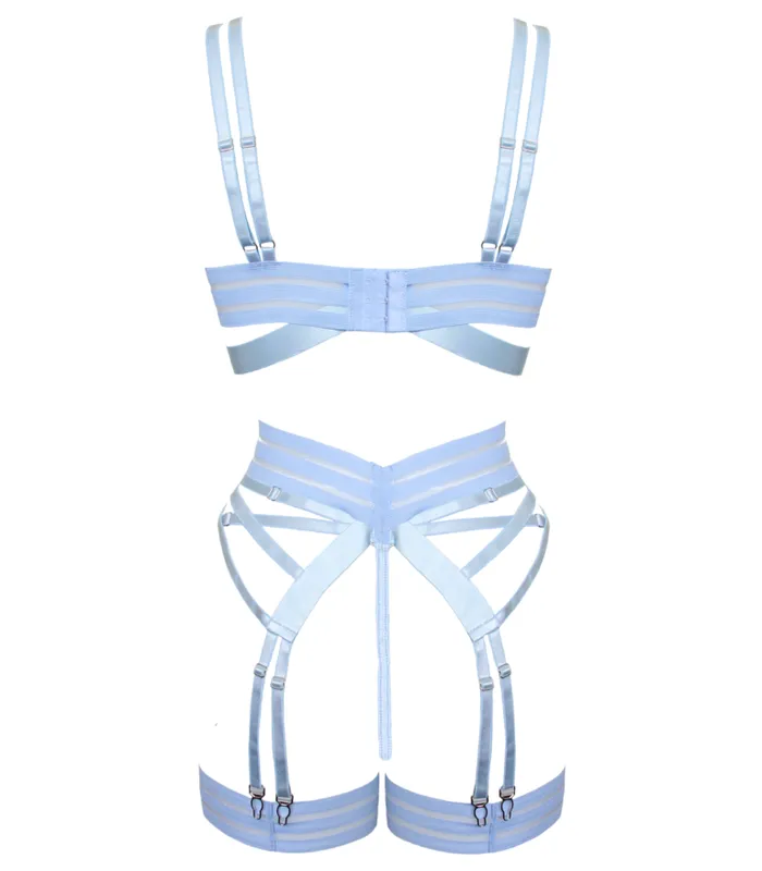 Male Sex Toys | Love In Leather MUSE PL020 BLU SMALL 4/5 Pieces, bra, gstring, garter belt, two leg straps Male Sex Toys | Love In Leather MUSE PL020 BLU SMALL 4/5 Pieces, bra, gstring, garter belt, two leg straps