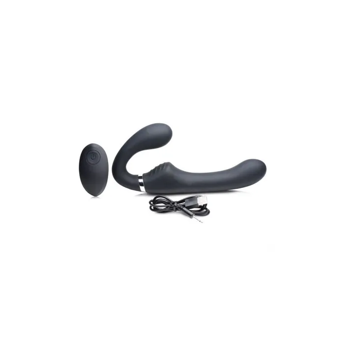 Mighty Rider 10X Strapless Strap-On Black w Remote | Strap U Female Sex Toys