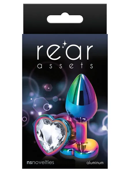 NS Novelties Anal | Rear Assets Multicolour Metal Butt Plug Heart Gem Clear Small