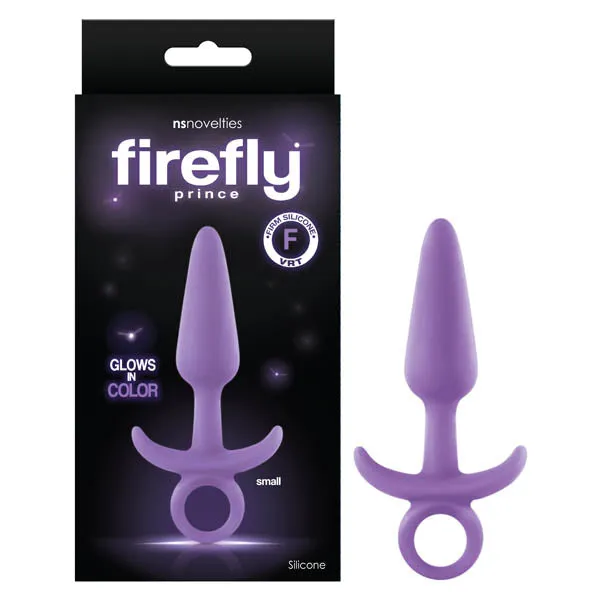 NS Novelties Firefly Prince - Glow-in-Dark Purple 10.9 cm Small Butt Plug with Ring Bull | Male Sex Toys NS Novelties Firefly Prince - Glow-in-Dark Purple 10.9 cm Small Butt Plug with Ring Bull | Male Sex Toys