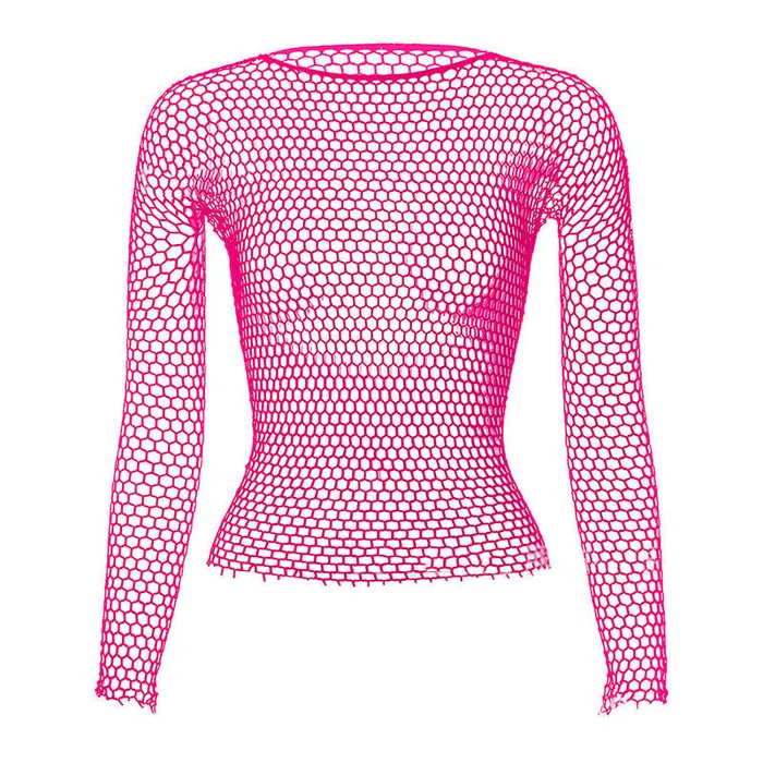 Pink Long Sleeve Fishnet Shirt Perfectly Incorrect Vibrators