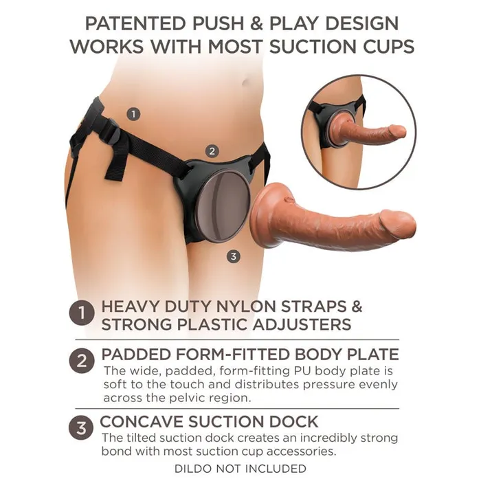 Pipedream Female Sex Toys | King Cock Elite Comfy Body Dock Strap-On Harness - Black Adjustable Strap-On Harness (No Probe Pipedream Female Sex Toys | King Cock Elite Comfy Body Dock Strap-On Harness - Black Adjustable Strap-On Harness (No Probe
