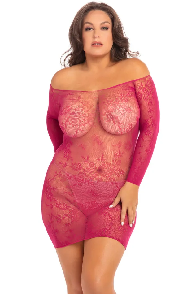 Rene Rofe Female Sex Toys Open Season OffShoulder Mini Dress Sangria 3x4x