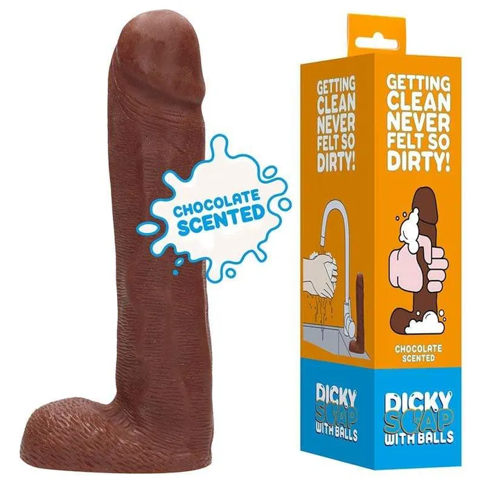 Shots Toys Female Sex Toys SLine Dicky Soap With Balls Chocolate Scented Novelty Soap