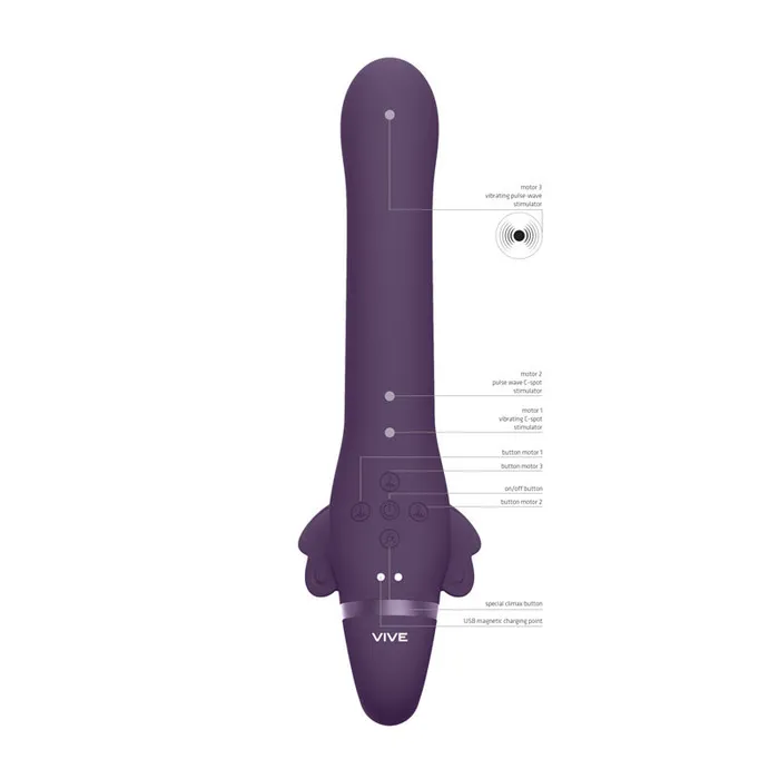 Shots Toys Female Sex Toys | Vive SATU - Purple 23 cm USB Rechargeable Strapless Strap-On Shots Toys Female Sex Toys | Vive SATU - Purple 23 cm USB Rechargeable Strapless Strap-On