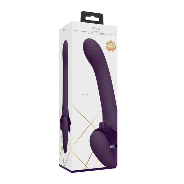 Shots Toys Female Sex Toys | Vive SATU - Purple 23 cm USB Rechargeable Strapless Strap-On Shots Toys Female Sex Toys | Vive SATU - Purple 23 cm USB Rechargeable Strapless Strap-On