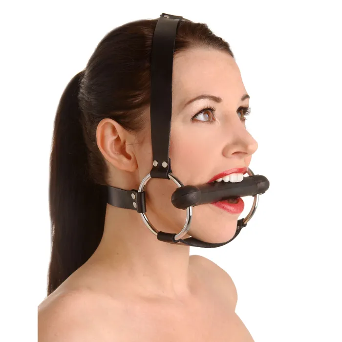 Strict Leather Female Sex Toys Bit Gag Face Harness