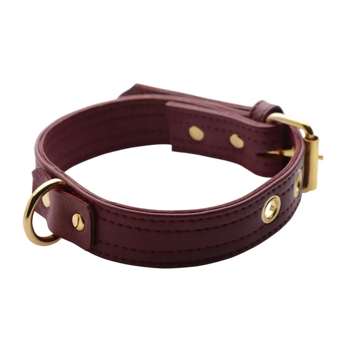 Strict Leather Luxury Burgundy Locking Ankle Cuffs | Strict Leather Restraints