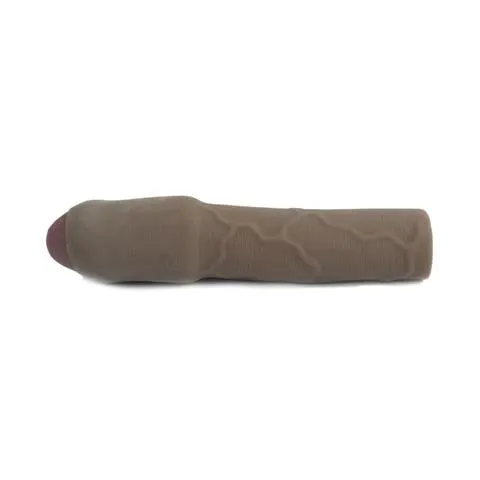 Topco Male Sex Toys Cyberskin 3 Inch Xtra Thick Uncut Transformer Penis Extension Dark