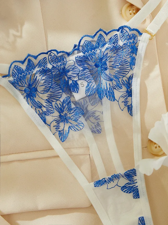 Anal | Pik A Pleasure Pika Sexy Floral Embroidered Lingerie Set