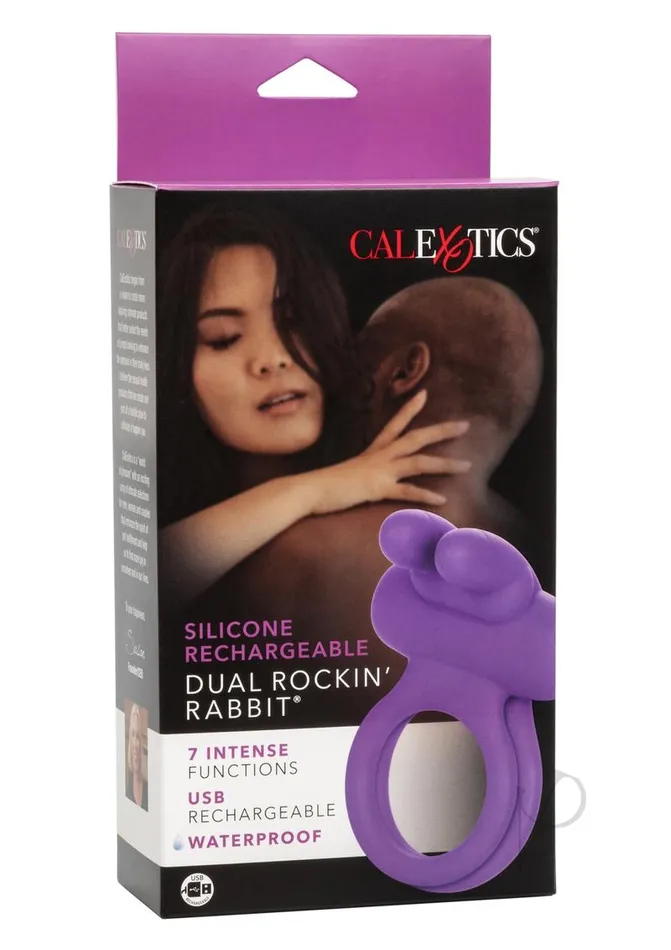 California Exotic Novelties Llc Silicone Recharge Dual Rockin Rabbit Enh Female Sex Toys