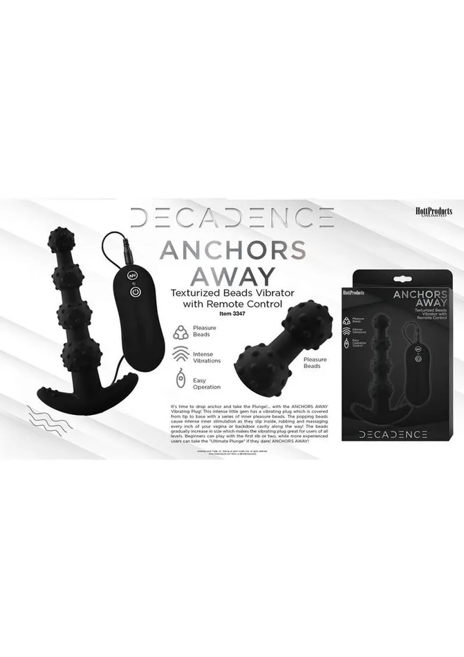 Decadence Anchors Away Silicone Vibrating Butt Plug with Remote Control | Decadence Male Sex Toys