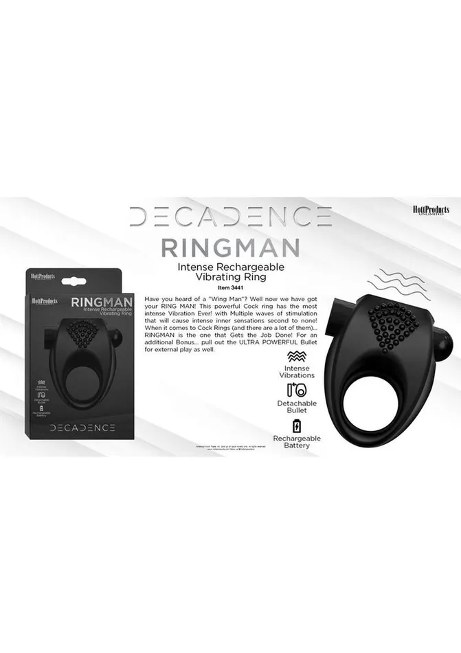 Decadence Ring Man Silicone Vibrating Cock Ring | Decadence Male Sex Toys