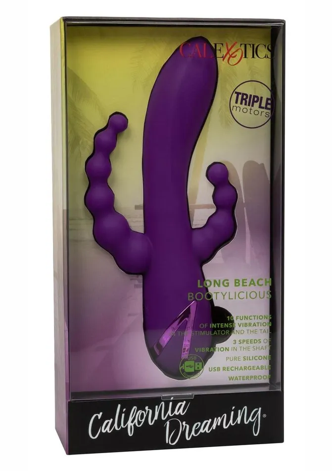 Female Sex Toys | California Dreaming California Dreaming Long Beach Bootylicious Rechargeable Silicone Dual Penetrating Rabbit Vibrator