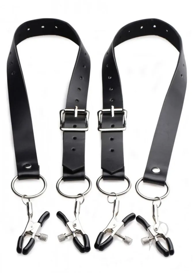 Female Sex Toys Master Series Master Series Spread Labia Spreader Straps with Clitoral Clamps