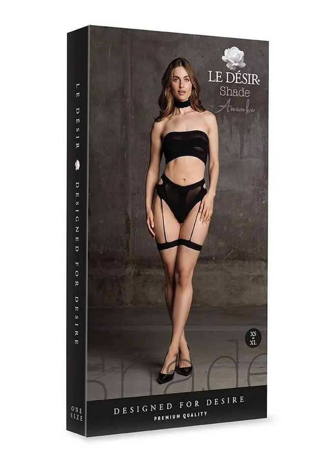 Le Desir Le Desir Shade Ananke Xii Three Piece with Choker, Bandeau Top and Pantie with Garters | Male Sex Toys Le Desir Le Desir Shade Ananke Xii Three Piece with Choker, Bandeau Top and Pantie with Garters | Male Sex Toys