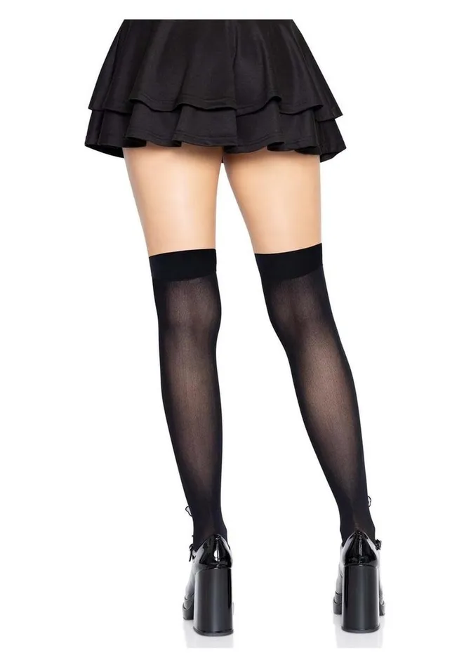 Leg Avenue Leg Avenue Opaque Net Cut-Out Butterfly Applique Thigh Highs | Vibrators Leg Avenue Leg Avenue Opaque Net Cut-Out Butterfly Applique Thigh Highs | Vibrators