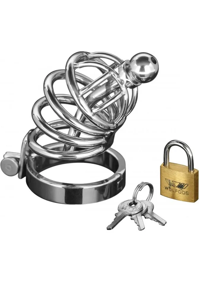 Male Sex Toys Master Series Master Series Asylum 4 Ring Locking Chastity Cage Male Sex Toys Master Series Master Series Asylum 4 Ring Locking Chastity Cage