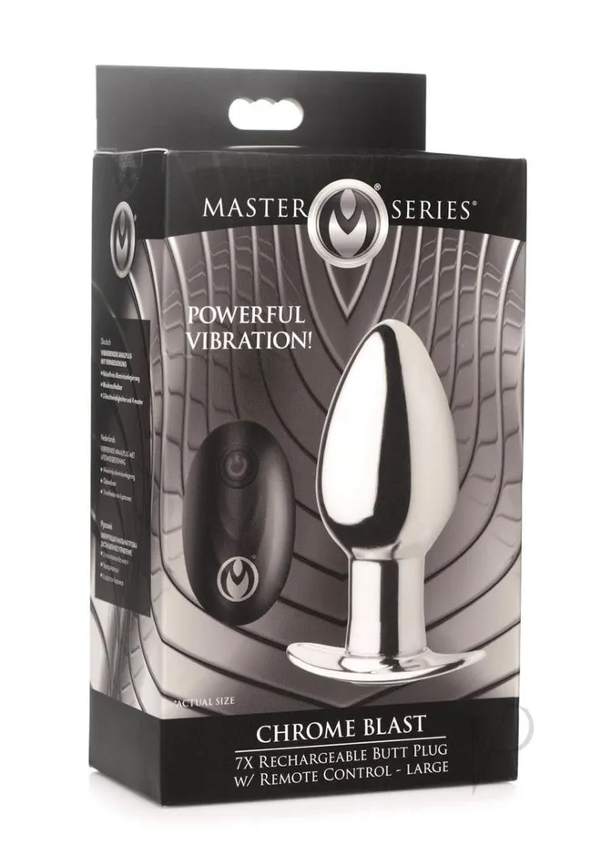 Male Sex Toys | Master Series Master Series Chrome Blast 7x Rechargeable Anal Plug with Remote Control