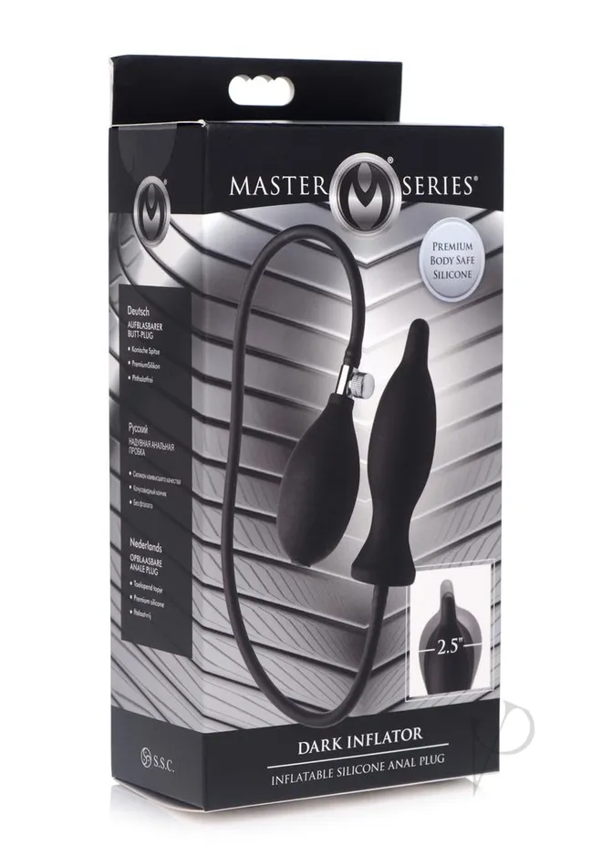 Master Series Male Sex Toys | Master Series Dark Inflator Inflatable Silicone Anal Plug