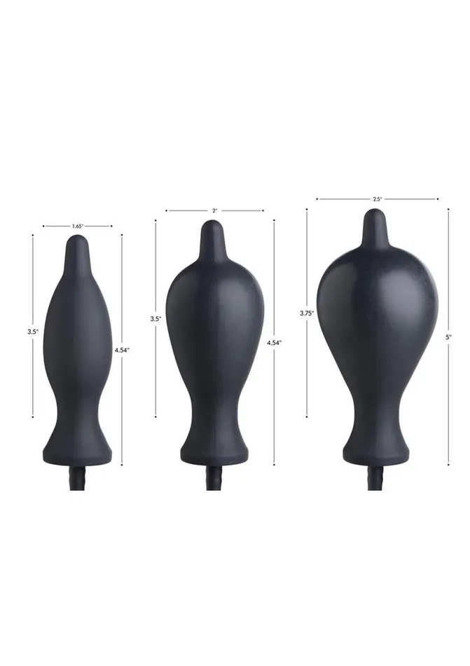 Master Series Male Sex Toys | Master Series Dark Inflator Inflatable Silicone Anal Plug