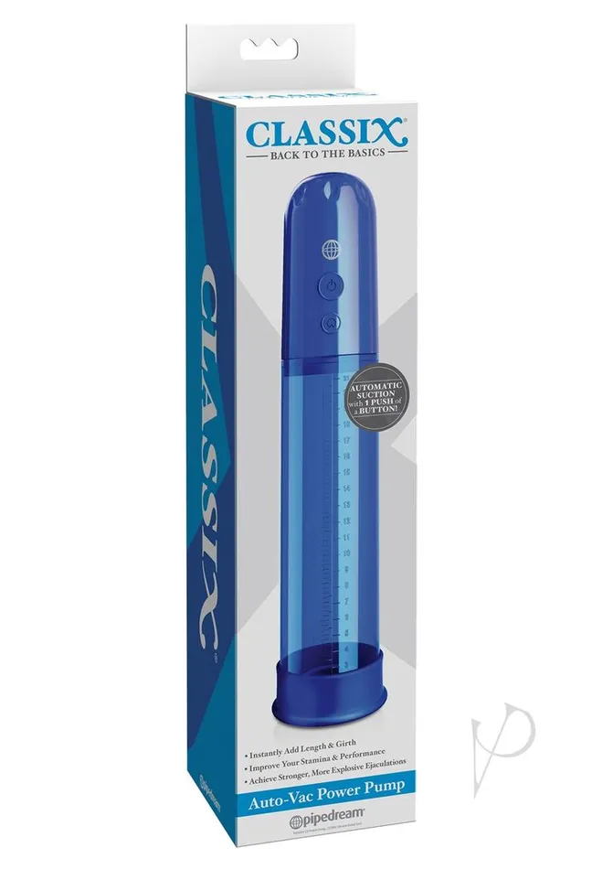 Pipedream Productsinc Female Sex Toys Classix Auto Vac Power Pump Blue