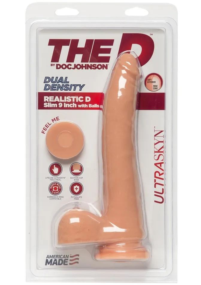 The D The D Realistic D Ultraskyn Slim Dildo with Balls | Female Sex Toys