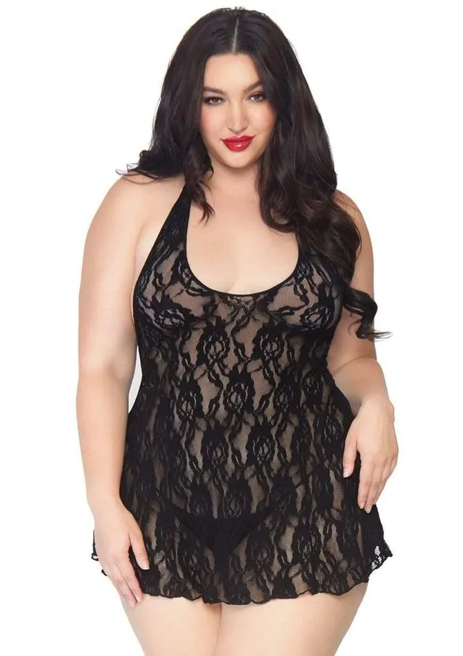 Vibrators Leg Avenue Halter Rose Lace Dress Leg Avenue