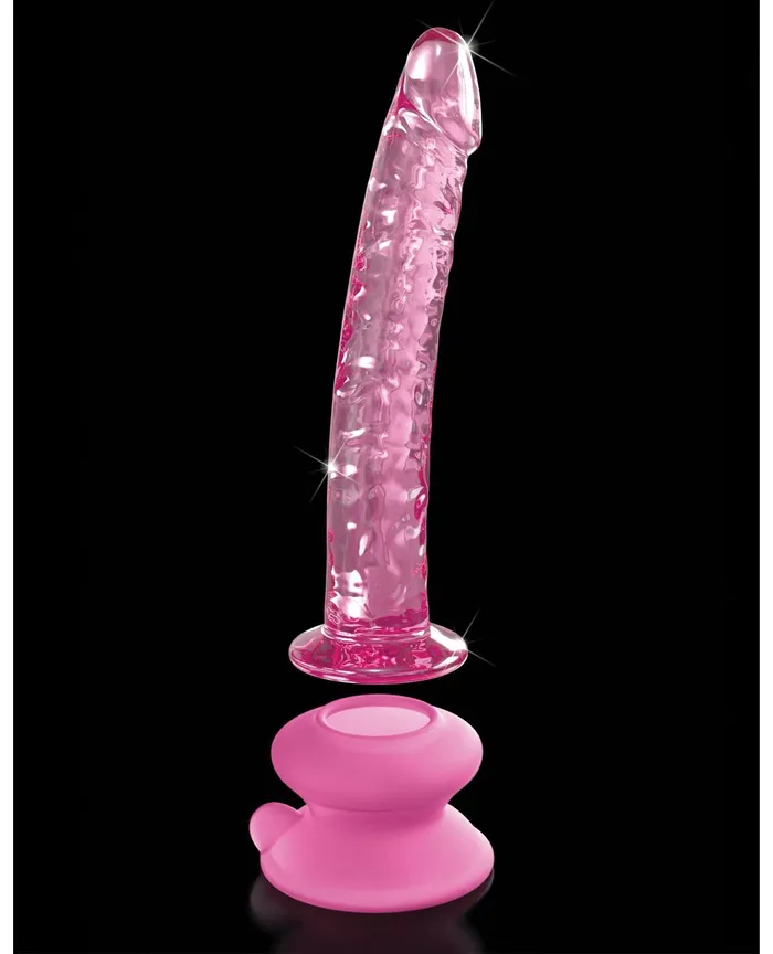 Dildos | Icicles No. 86 Hand Blown Glass Massager w/Suction Cup - Pink - Icicles