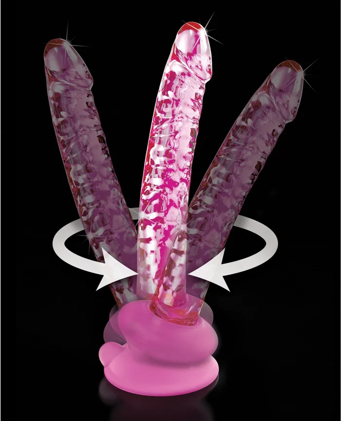 Dildos | Icicles No. 86 Hand Blown Glass Massager w/Suction Cup - Pink - Icicles