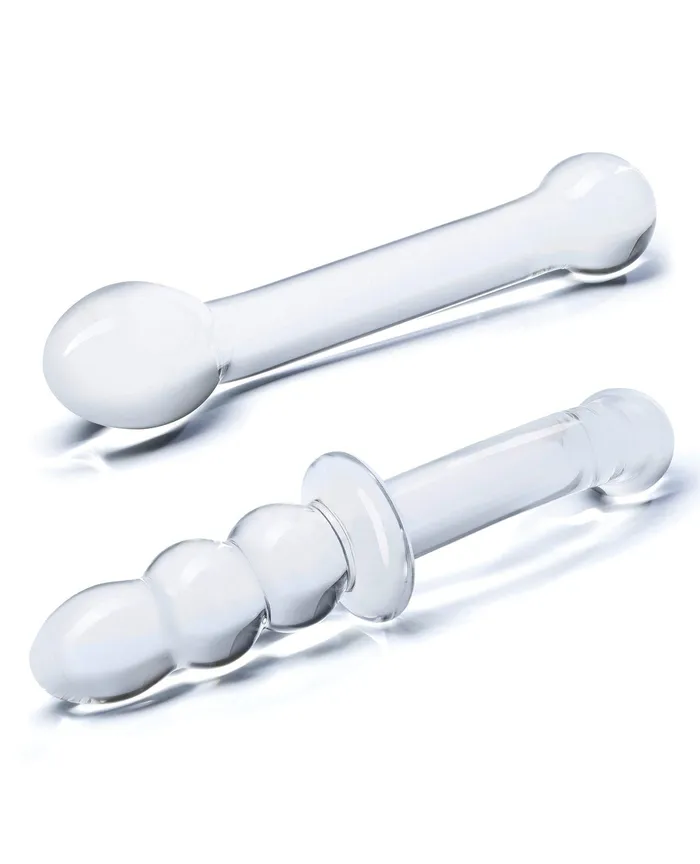 Glas Glas 2 pc G-Spot Pleasure Glass Dildo Set - Clear | Dildos